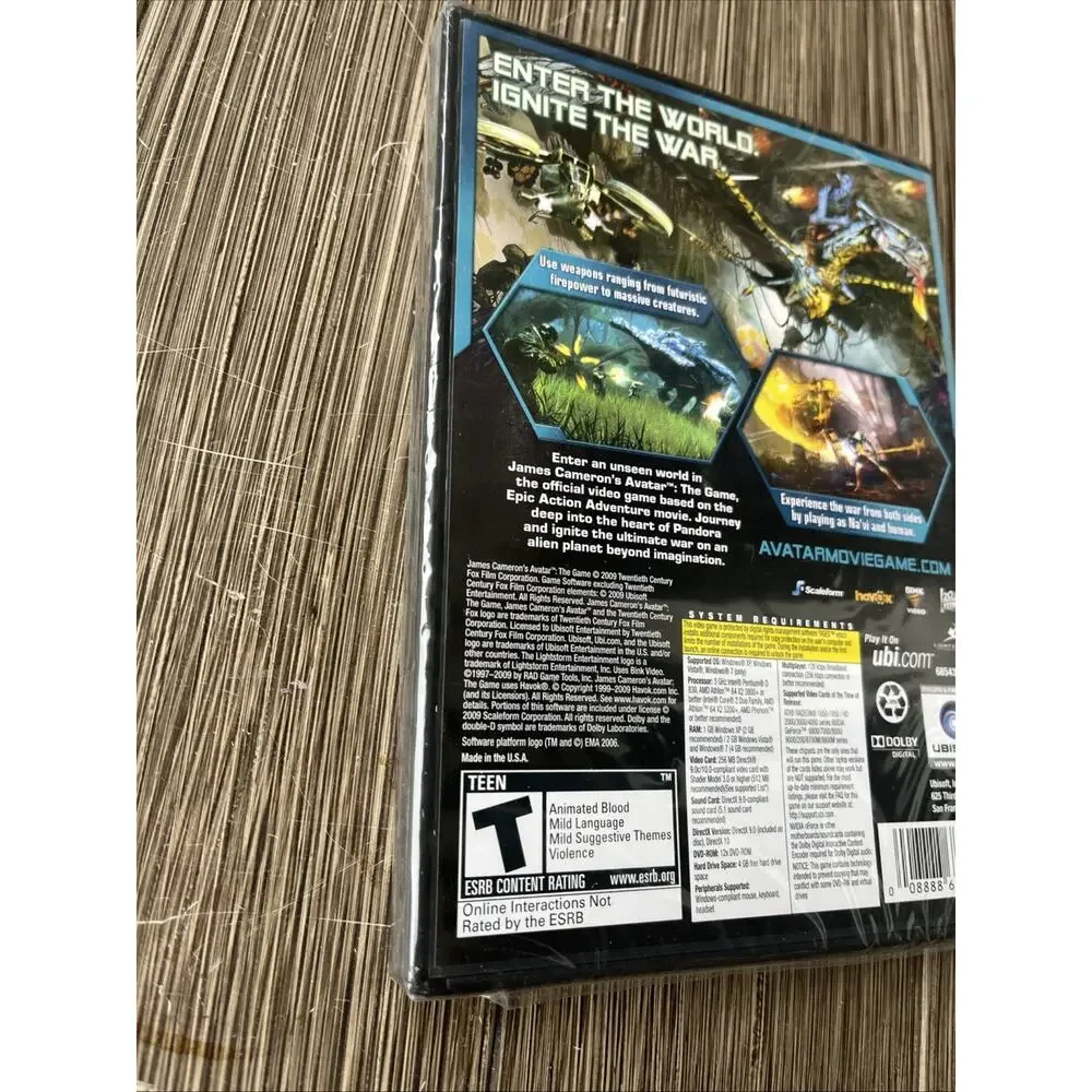 James Cameron's Avatar: The Game (PC DVD, 2009) New And Sealed.